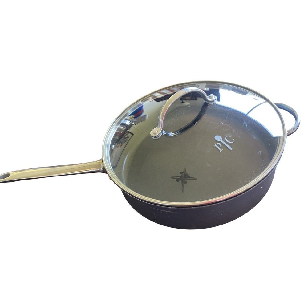 Pampered Chef 12" Skillet 5 Qt Sauté Pan Titanium Anodized Non-Stick With Lid